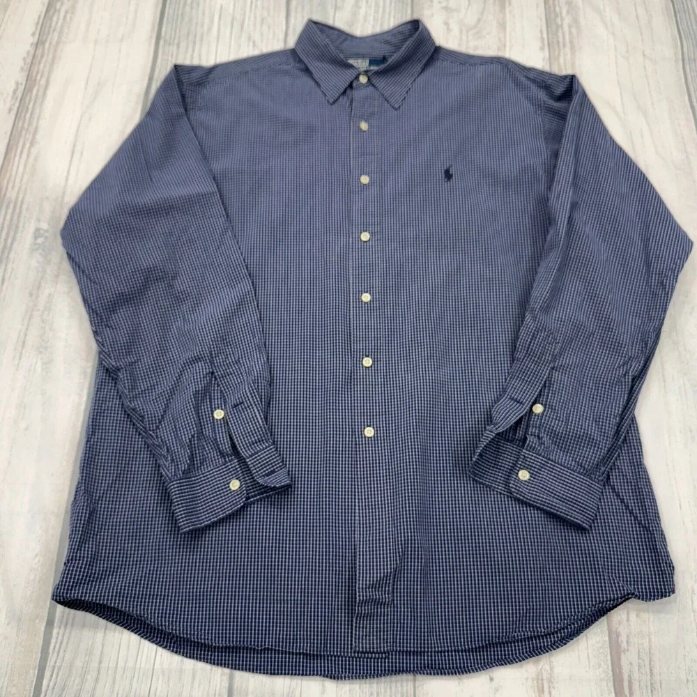 Polo Ralph Lauren‎ Lowell Sport Button Shirt XL Blue Plaid Pony Mens